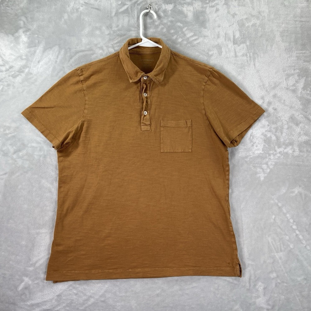 Outerknown Shirt Mens Large Polo Saltwater Slub Short Sleeve Organic Cotton